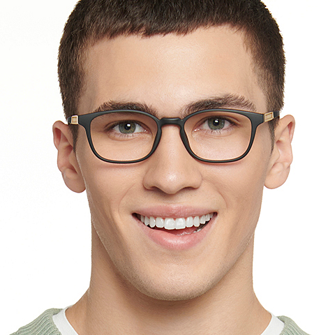 John Jacobs Black Full Rim Rectangle left side