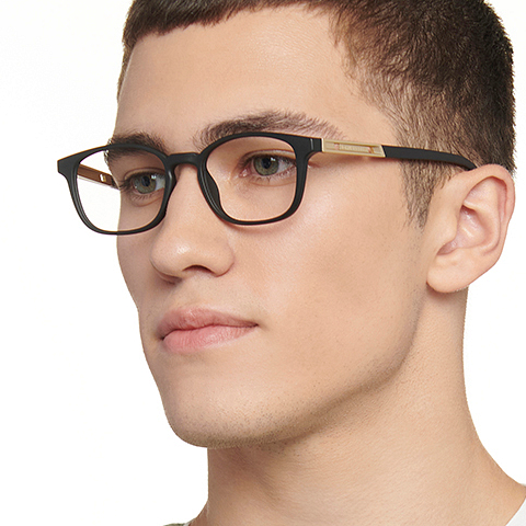 John Jacobs Black Full Rim Rectangle right side