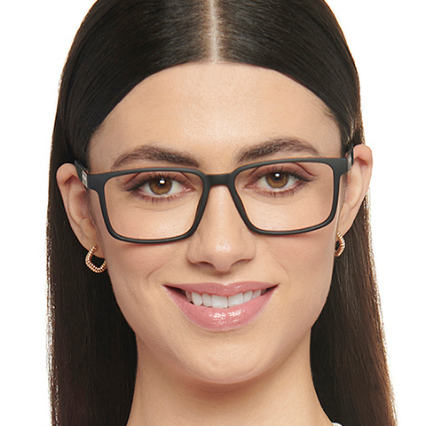John Jacobs Black Full Rim Rectangle left side