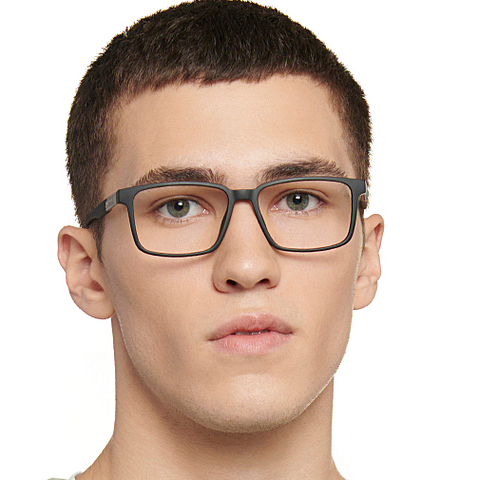 John Jacobs Black Full Rim Rectangle left side