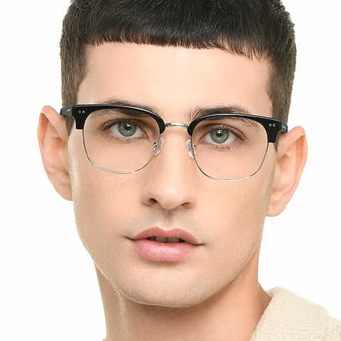 John Jacobs Dark Gunmetal Full Rim Clubmaster right side John Jacobs Dark Gunmetal Full Rim Clubmaster right side