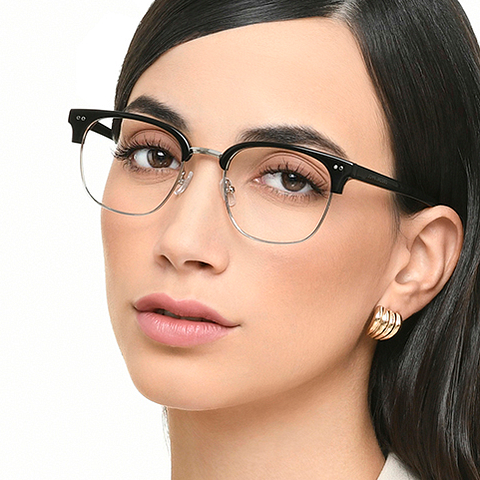 John Jacobs Dark Gunmetal Full Rim Clubmaster right side John Jacobs Dark Gunmetal Full Rim Clubmaster right side