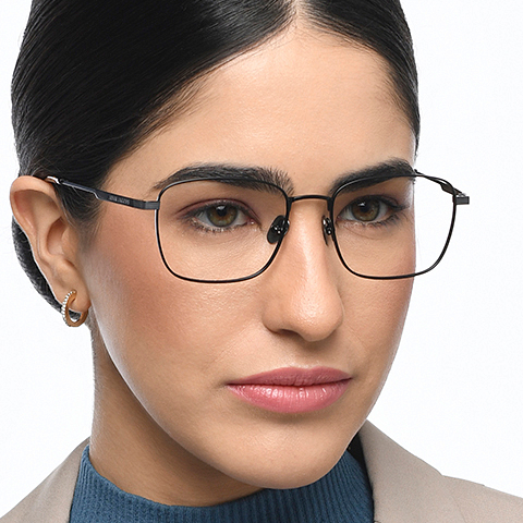 John Jacobs Black Full Rim Square left side