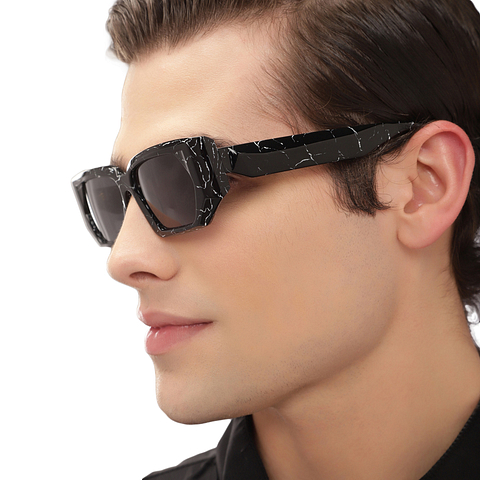 John Jacobs Black Full Rim Rectangle left side