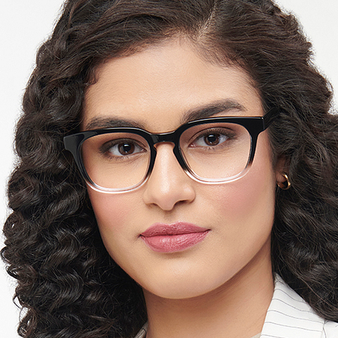 John Jacobs Online Black Transparent Full Rim Square right side