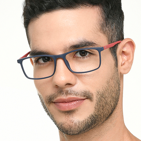 John Jacobs Online Sky Blue Full Rim Rectangle right side John Jacobs Online Sky Blue Full Rim Rectangle right side