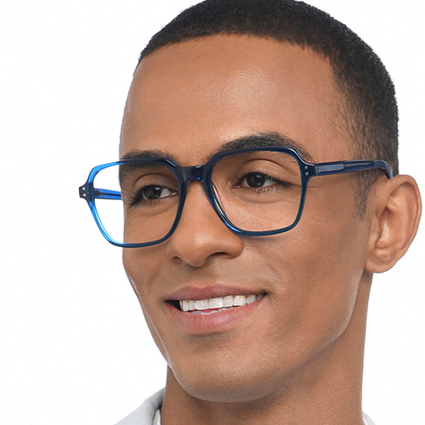 John Jacobs Online Blue Transparent Full Rim Square right side