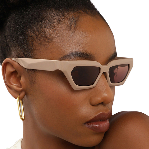 John Jacobs Online Light Brown Full Rim Cat Eye left side