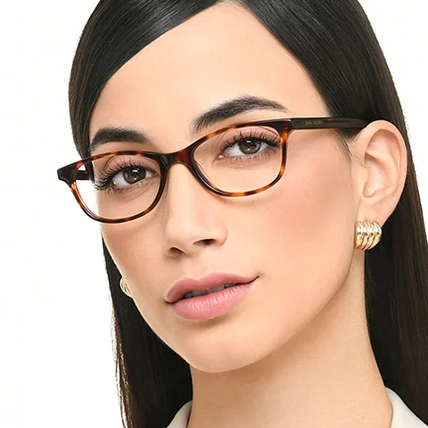 John Jacobs Light Brown Full Rim Cat Eye left side