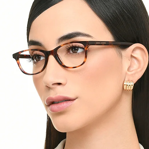 John Jacobs Light Brown Full Rim Cat Eye right side