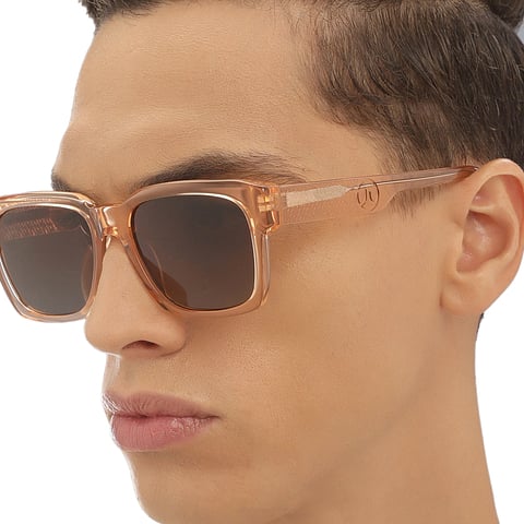 John Jacobs Brown Transparent Full Rim Square right side
