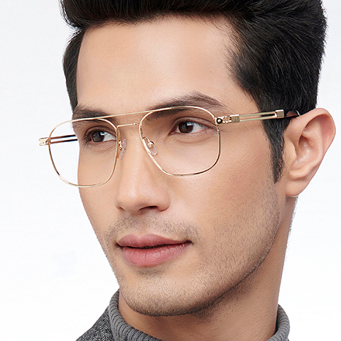 Buy Gold Black Full Rim Square John Jacobs Supreme Steel JJ