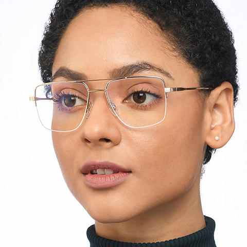 John Jacobs Online Gold Half Rim Square left side John Jacobs Online Gold Half Rim Square left side