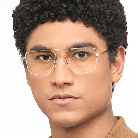 John Jacobs Online Gold Half Rim Square right side John Jacobs Online Gold Half Rim Square right side