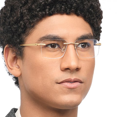 John Jacobs Online Gold Rimless Rectangle left side John Jacobs Online Gold Rimless Rectangle left side