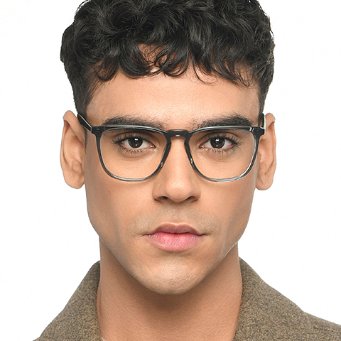 John Jacobs Gray Full Rim Square left side