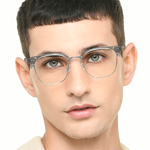 John Jacobs Online Silver Full Rim Clubmaster left side