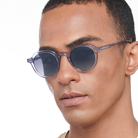 John Jacobs Online Blue Transparent Full Rim Round left side John Jacobs Online Blue Transparent Full Rim Round left side