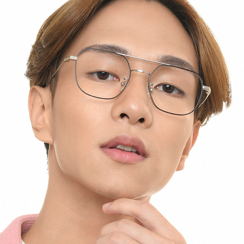 John Jacobs Online Dark Gunmetal Full Rim Square left side