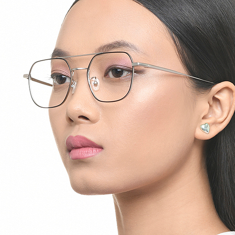 John Jacobs Online Dark Gunmetal Full Rim Square right side