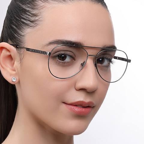 John Jacobs Online Gunmetal Full Rim Aviator right side