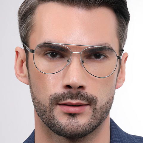 John Jacobs Online Gunmetal Full Rim Aviator left side