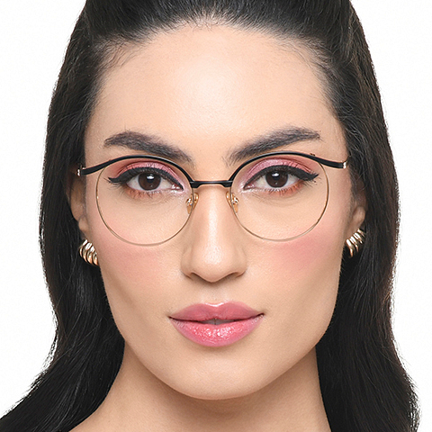 John Jacobs Black Full Rim Round left side John Jacobs Black Full Rim Round left side