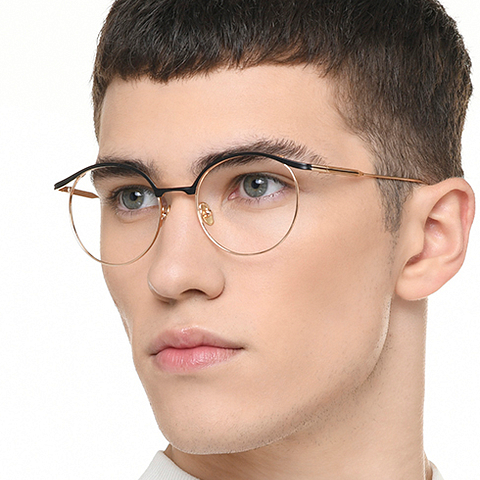 John Jacobs Black Full Rim Round right side John Jacobs Black Full Rim Round right side