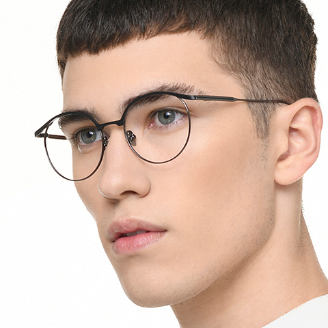 John Jacobs Dark Gunmetal Full Rim Round right side