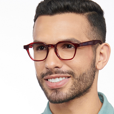 John Jacobs Online Red Full Rim Square left side John Jacobs Online Red Full Rim Square left side