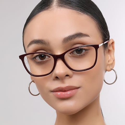 جون جاكوبز أحمر حافة كاملة عين القطة right side