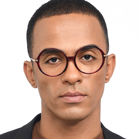 John Jacobs Online Red Full Rim Round left side