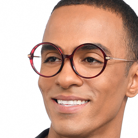 John Jacobs Online Red Full Rim Round right side