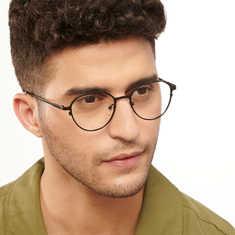John Jacobs Online Black Full Rim Round left side John Jacobs Online Black Full Rim Round left side