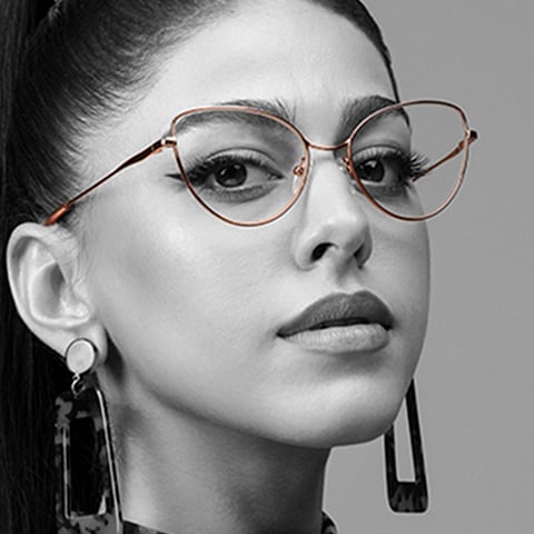 John Jacobs Online Gold Full Rim Cat Eye left side