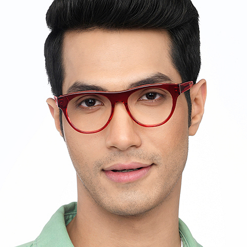 John Jacobs Online Red Full Rim Square left side