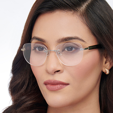 John Jacobs Online Silver Rimless Square right side