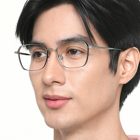 John Jacobs Silver Full Rim Square left side