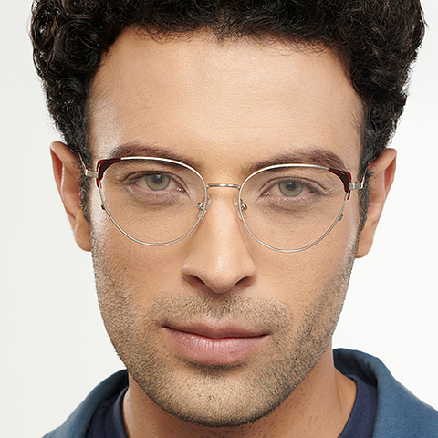 John Jacobs Online Silver Full Rim Cat Eye left side