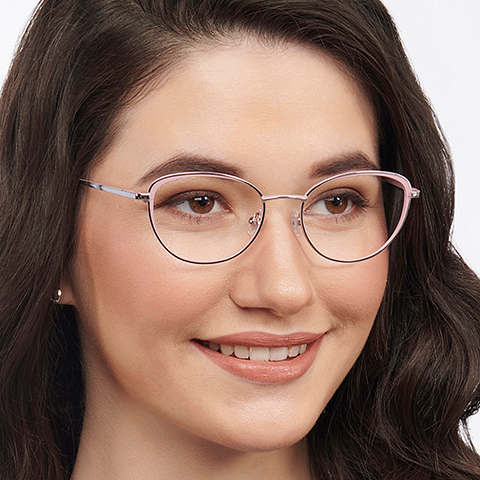 Buy Silver Pink Full Rim Cat Eye John Jacobs Supreme Steel