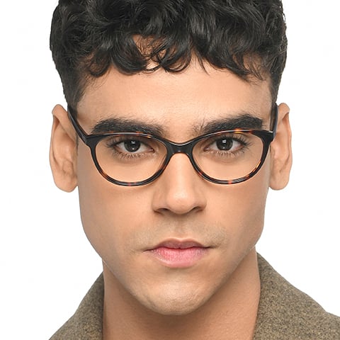 John Jacobs Light Brown Full Rim Cat Eye left side
