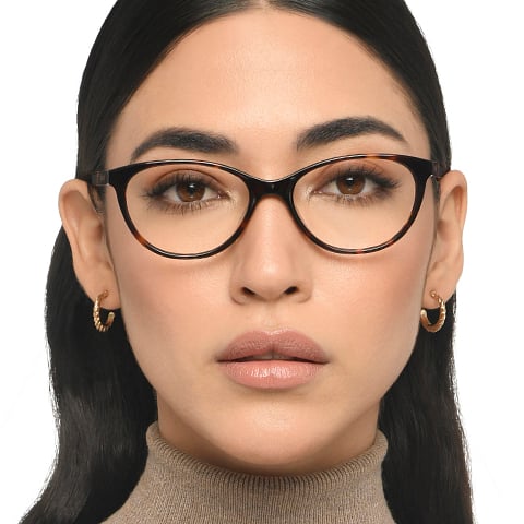 John Jacobs Light Brown Full Rim Cat Eye left side
