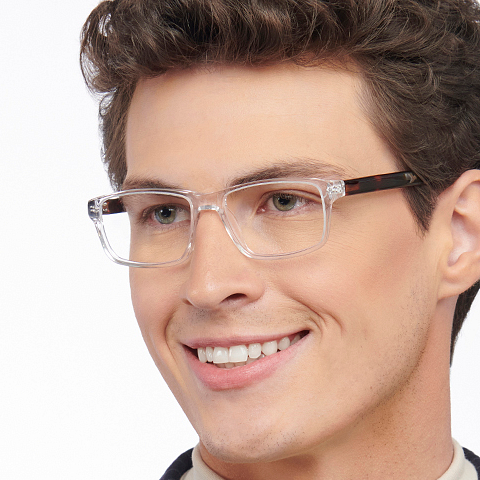 John Jacobs Online Crystal Transparent Full Rim Rectangle right side