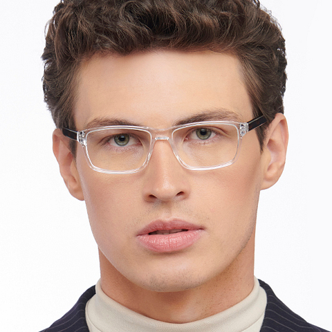 John Jacobs Online Crystal Transparent Full Rim Rectangle left side