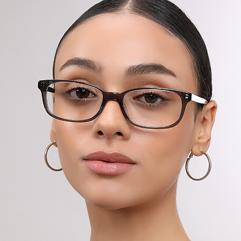 John Jacobs Gray Transparent Full Rim Rectangle right side