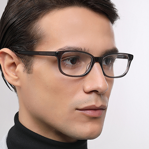 John Jacobs Gray Transparent Full Rim Rectangle right side