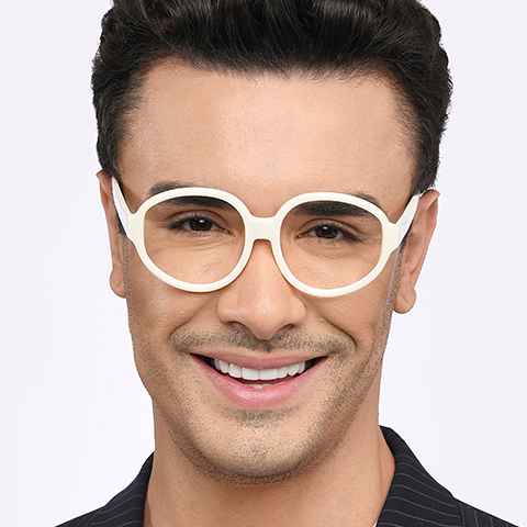 John Jacobs Online White Full Rim Round left side