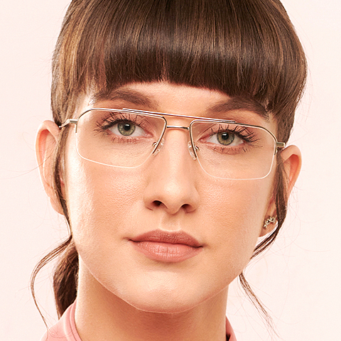 John Jacobs Online Silver Half Rim Rectangle left side