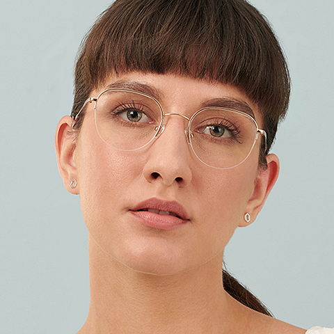 John Jacobs Online Gold Half Rim Round right side