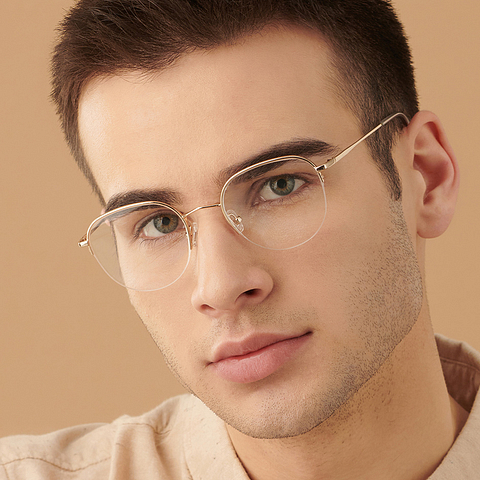 John Jacobs Online Gold Half Rim Round right side